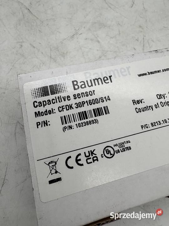 Baumer CFDK 30P1600S14 Czujnik pojemnościowy Pozostałe Warszawa sprzedam