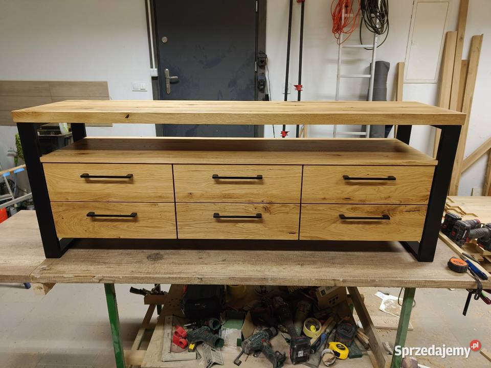 Szafka RTV lity dąb 120200 Loft