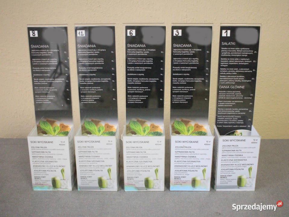 Stojak informacyjny z menu 14 sztuk śląskie sprzedam