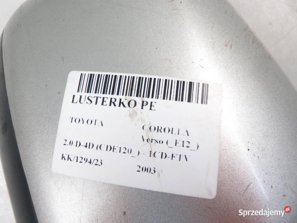 LUSTERKO PRAWE TOYOTA COROLLA VERSO E12 1D9