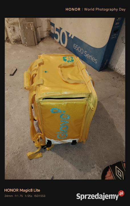 Glovo Plecak żółty Turystyka opolskie Centawa