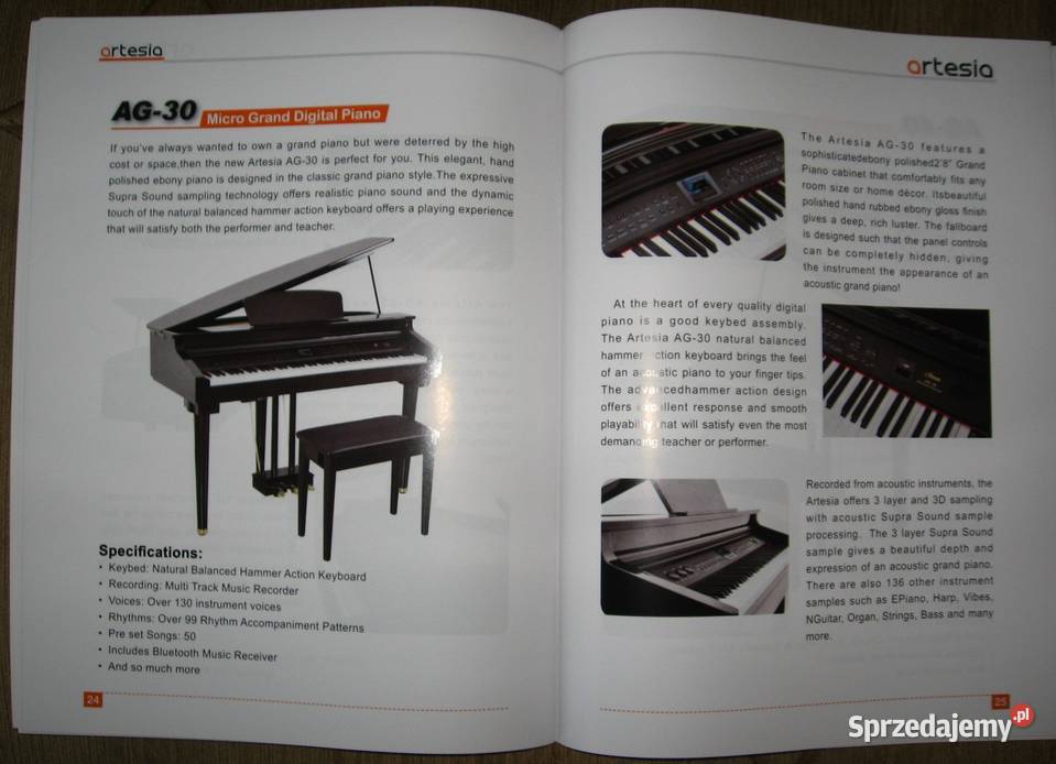 Artesia Digital Pianos catalog katalog pianin pomorskie Kępice