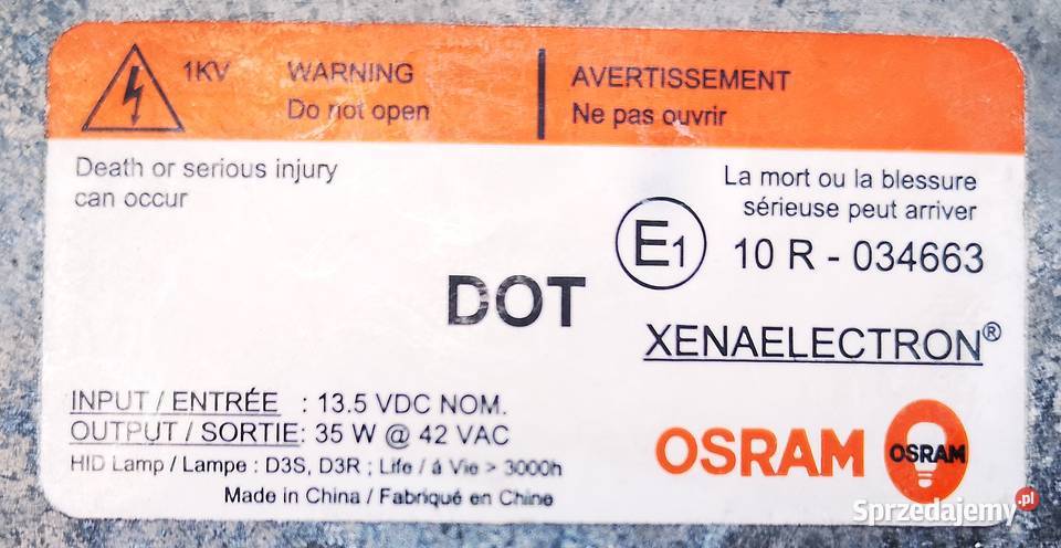 Przetwornica Xenon Chevrolet Malibu OSRAM osobowe mazowieckie Warszawa