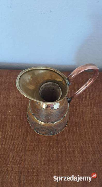 drewniany dzbanuszek świecznik z metalowymi Warszawa