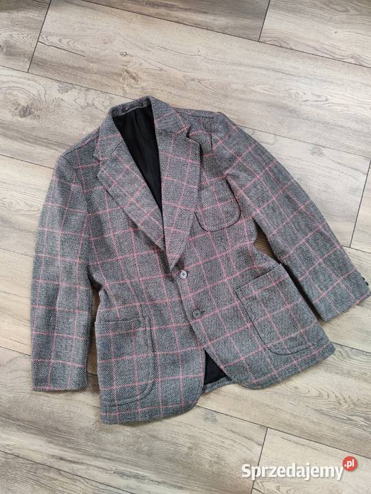Wełniana Marynarka żakiet w kratę Vintage 42 Jasło sprzedam