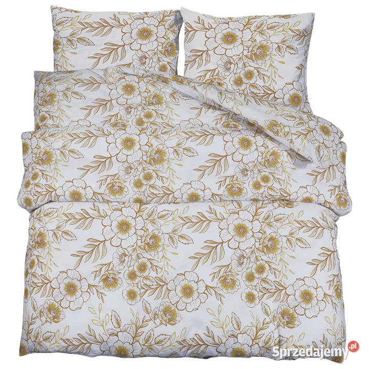 Zestaw pościeli białobrązowy 155x220 bawełna Warszawa sprzedam