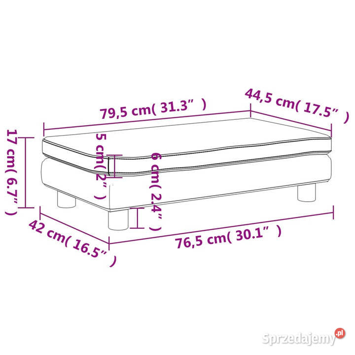 Sofa dziecięca z podnóżkiem niebieska 100x50x30
