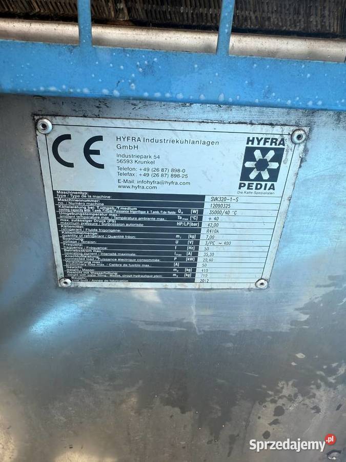 Chiller HyfraPedia SVK320 dolnośląskie Trzebnica sprzedam