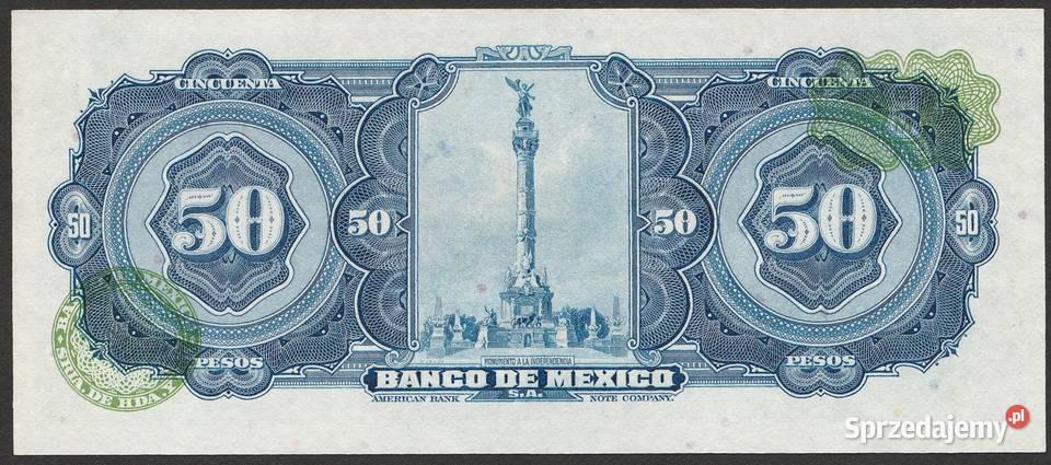 MEKSYK 50 PESOS 1972 STAN BANKOWY UNC Łódź