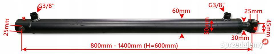 SIŁOWNIK HYDRAULICZNY TŁOK 50x30 SKOK 600 SMT1G