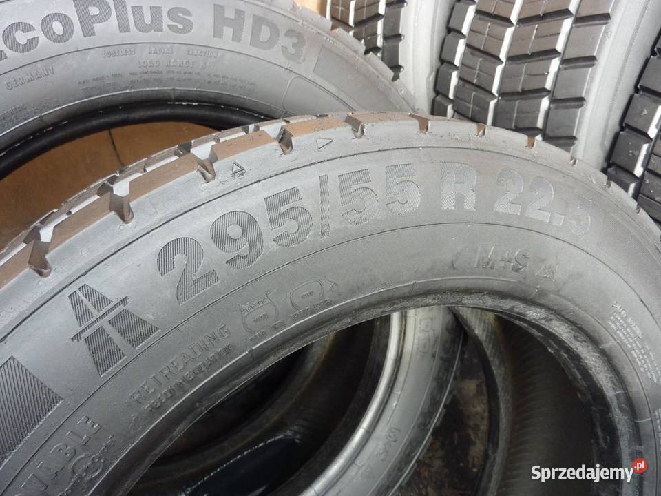 4x Opona używana ciężarowa 29555R225 CONTINENTAL Zaścianki