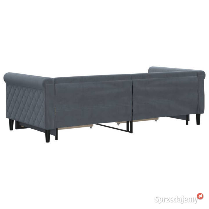 Sofa rozsuwana z szufladami ciemnoszara aksamit Warszawa sprzedam