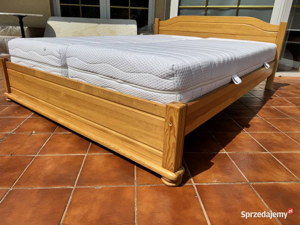 Łóżko drewniane 160x200 sosnowe sypialnia łoże Garwolin