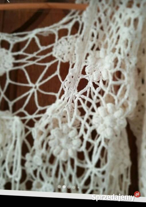 Śliczne białe wdzianko szydelkowe robione na biały śląskie Tychy sprzedam