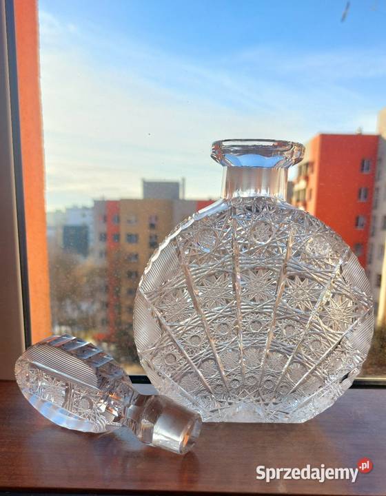 Piękna karafka kryształowa Bohemia Wrocław
