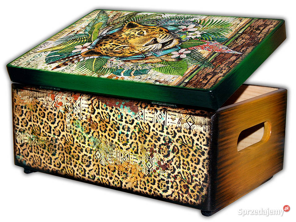 KUFEREK szkatułka drewniana JAGUAR AMAZONIA