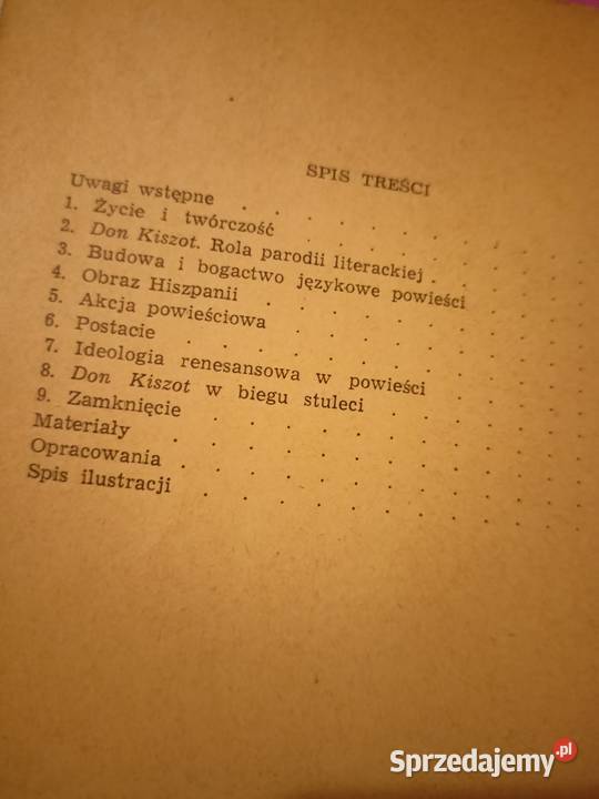 Don Kiszot Kichot Cervantes analizy lektury mazowieckie Warszawa sprzedam