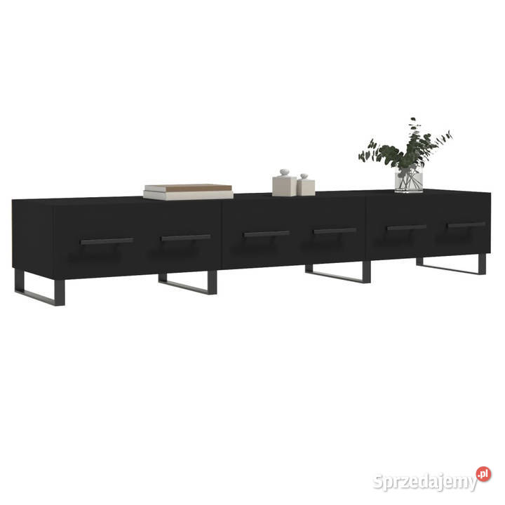 Szafka pod TV czarna 150x36x30 materiał Szafki Warszawa
