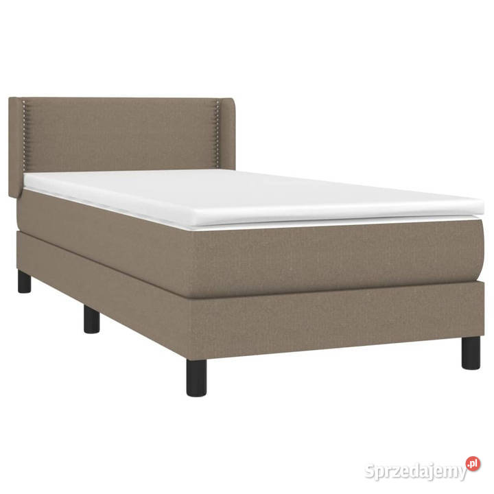 Łóżko kontynentalne z materacem taupe tkanina 88cm mazowieckie Warszawa