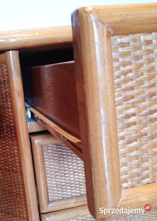 KOMODA RATTANOWA 5 szuflad kolor miodowy 73cm mazowieckie Pruszków