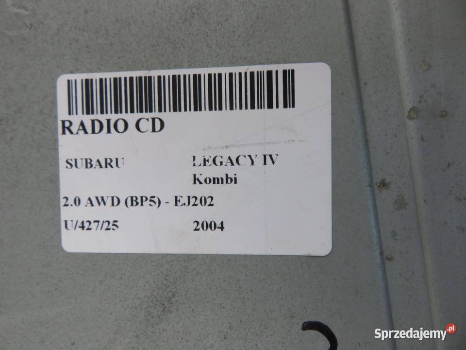 RADIO SUBARU LEGACY IV 86201AG400 małopolskie