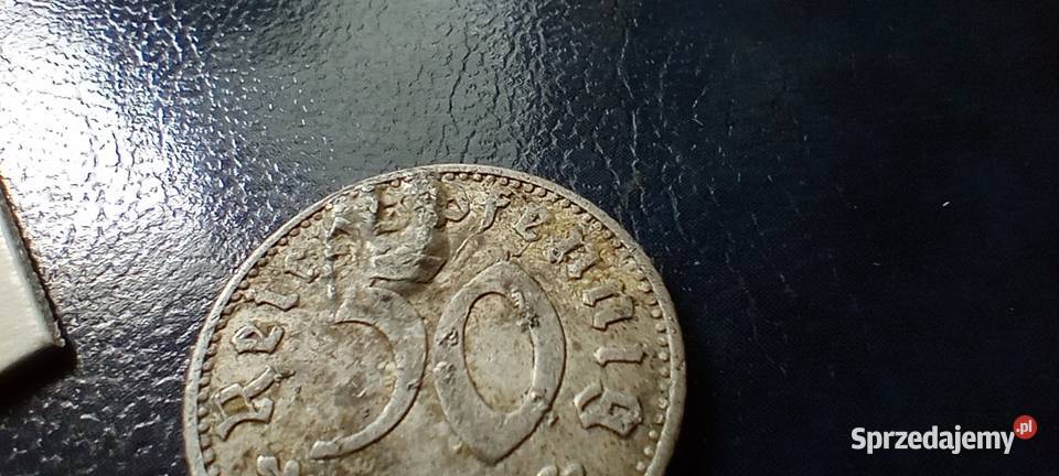 Stare monety 50 reichfenig 1935 J Niemcy podkarpackie Lesko