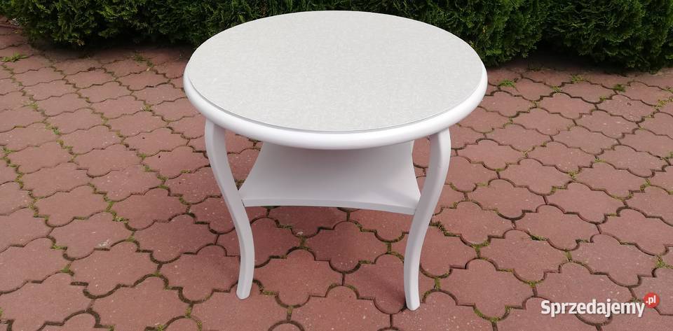 Stolik kawowy biały okrągły okolicznościowy mazowieckie