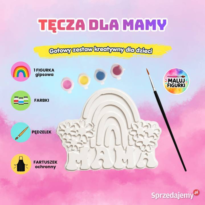 TĘCZA Figurka gipsowa do malowania Tęcza Mamy 3 lata+ Krosno sprzedam