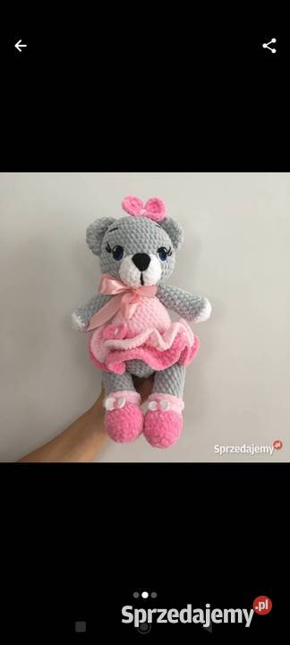 Miś w sukience na szydełku śląskie Ruda Śląska