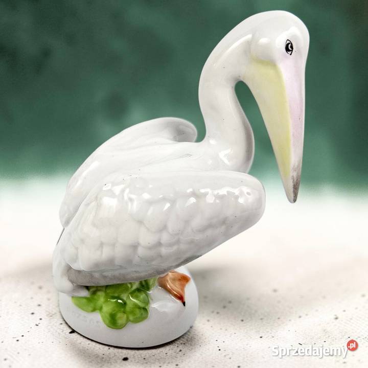 WYPRZEDAŻ Pelikan porcelana Drachse Węgry lata Bronisze