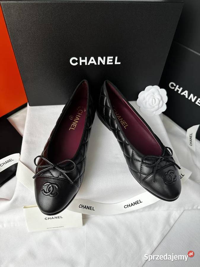 Baleriny Chanel Flats Cambon Black Leather mazowieckie