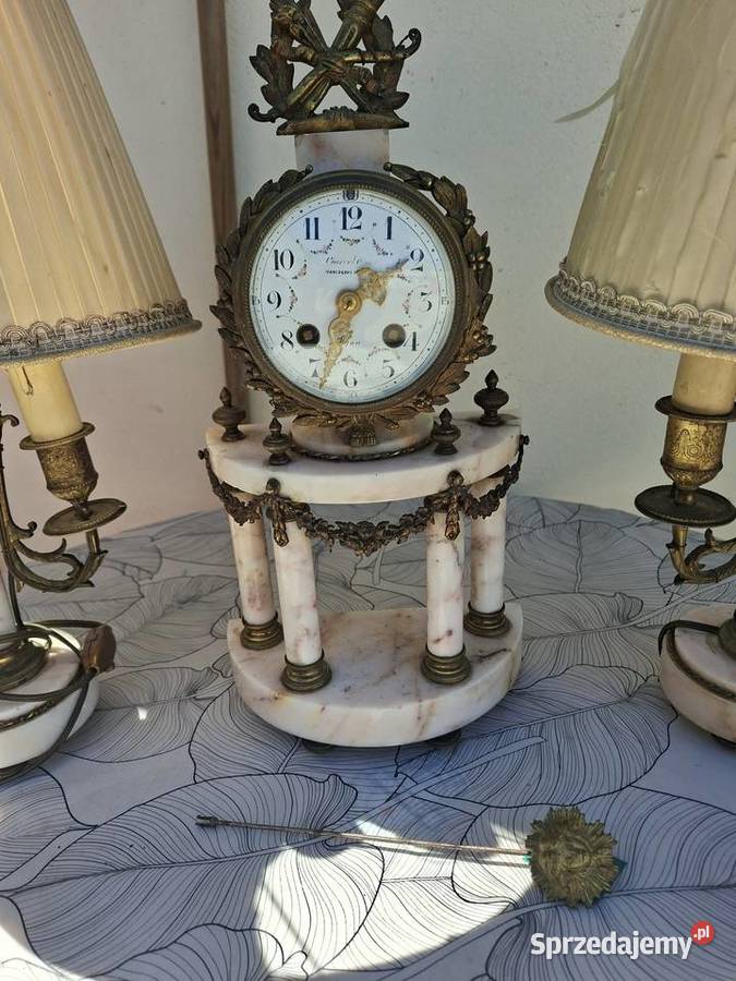 kominkowy zegar francuski plus dwie lampki nocne Rzeszów