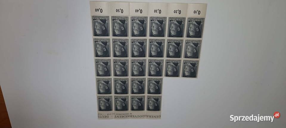 znaczki 1941 Portret Hitlera GG Fi 71 CZĘŚĆ Filatelistyka mazowieckie Warszawa