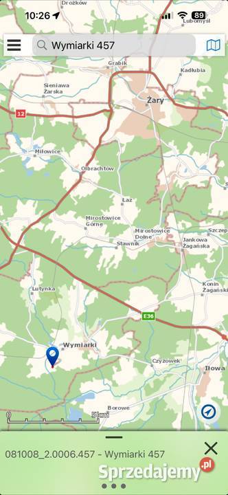 Działka budowlana lubuskie Wymiarki