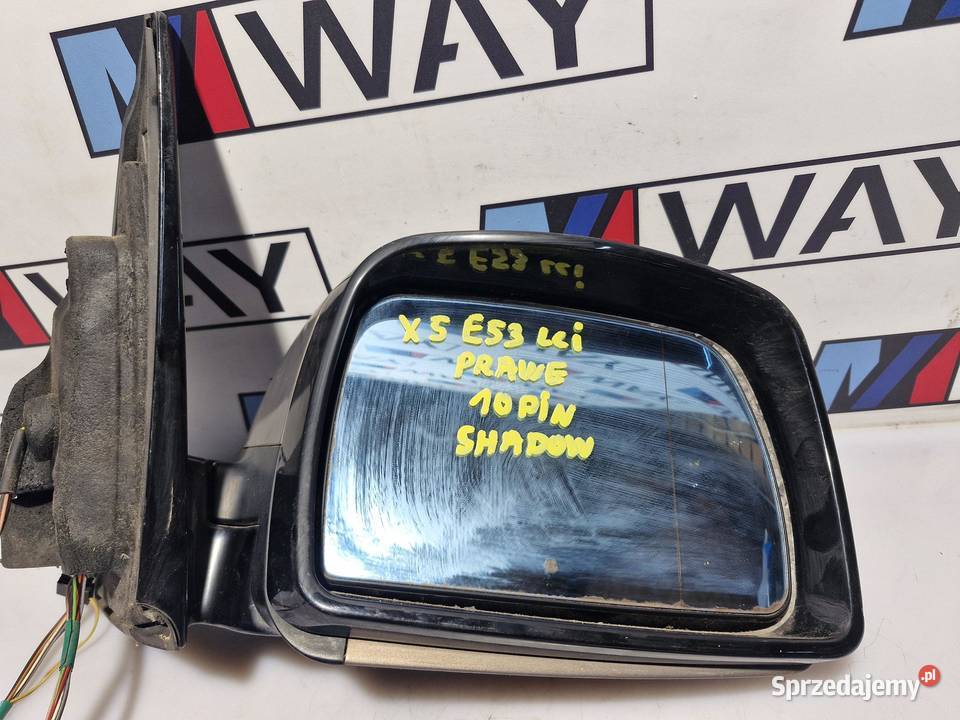 BMW X5 E53 LCI LUSTERKO PRAWE 10 PIN SHADOWN osobowe dolnośląskie