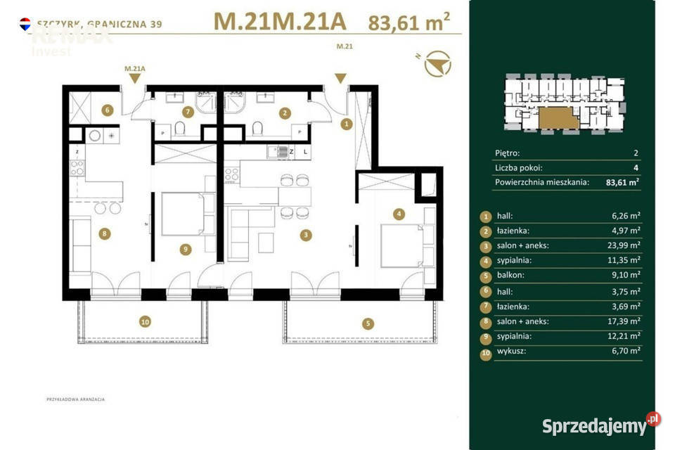 Duże mieszkanie z balkonem i wykuszem Sprzedaż śląskie Szczyrk