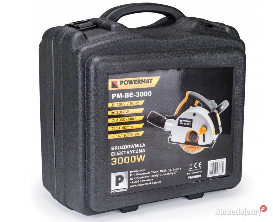 Bruzdownica ELEKTRYCZNA 3000W 150mm Walizka śląskie