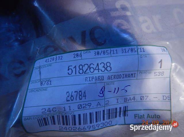 OSŁONA PODWOZIA LEWA PLASTIK TYŁ LANCIA DELTA 08 Elementy wygłuszające