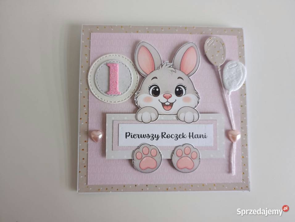 Personalizowana kartka urodzinowa roczek ręcznie łódzkie Łódź