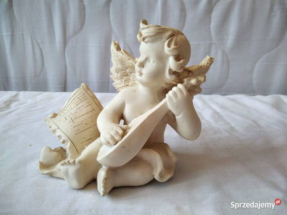 Aniołek gipsowy figurka z lutnią Gdańsk