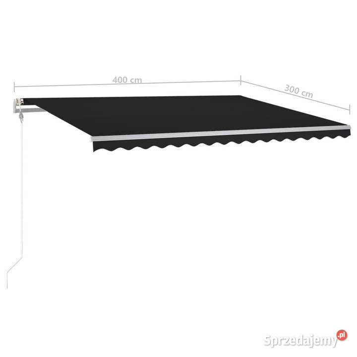 Ręcznie zwijana markiza z LED 4x3 m antracytowa
