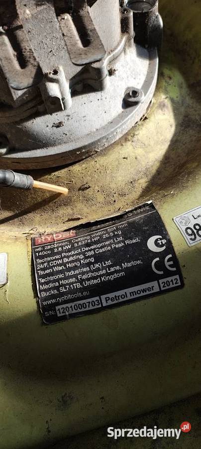 Zbiornik paliwa kosiarki ryobi Do kosiarek Grabionna