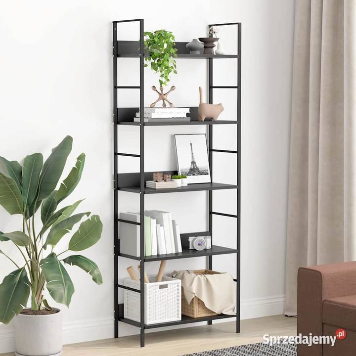 vidaXL Regał z 5 półkami czarny 60x276x1585 Regały Warszawa sprzedam