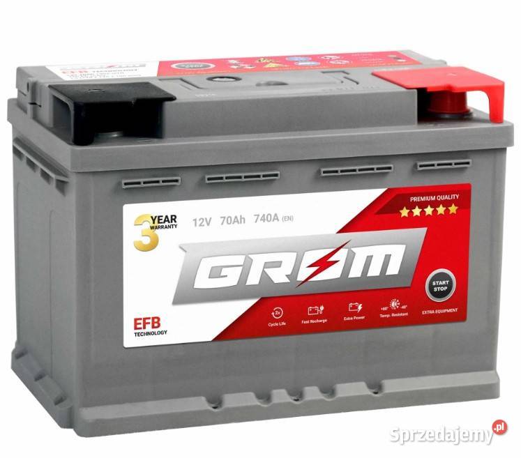 kumulator GROM EFB STARTSTOP 70Ah 740A Prawy dolnośląskie