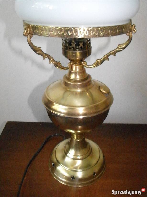 Mosiężna lampa gabinetowa w stylu lampy naftowej łódzkie Skierniewice