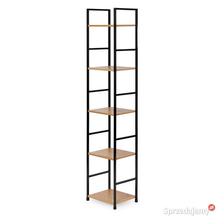 Regał drewniany nowoczesny metalowa rama LOFT 5 Wrocław