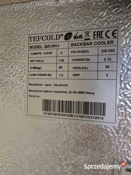 Mała witryna chłodnicza Tefcold model BA10H Góra