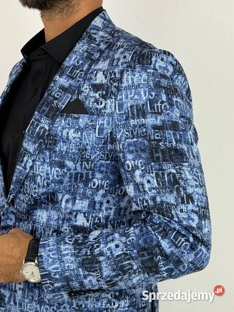 GIOVANNI PERA Marynarka męska D628 niebieska w Odzież codzienna Ostrów Wielkopolski