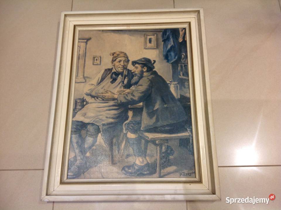 Stary Obraz w Ramie HENRICH FAUST Wyposażenie wnętrz Nowa Sól