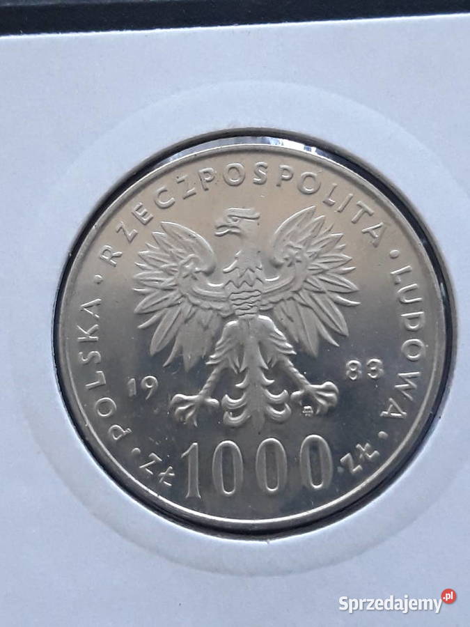 1000 Papież Jan Paweł II 1983 r 2 Mennicze Konin sprzedam